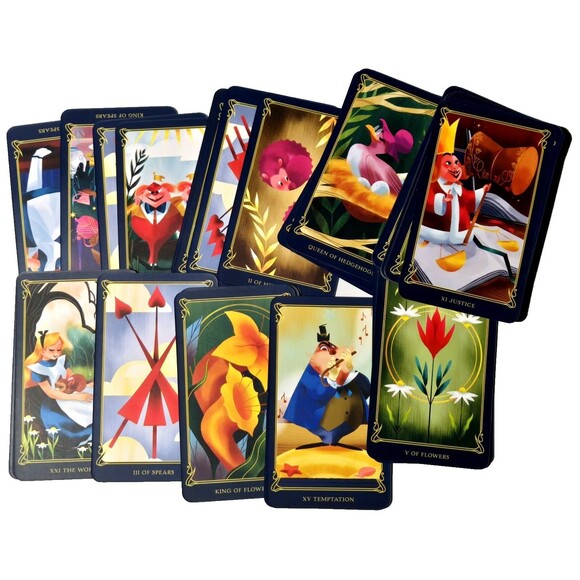 Alice in Wonderland Tarot Deck & Guidebook Box Set Disney Minerva Siegel 6" NWOT - Picture 3 of 6